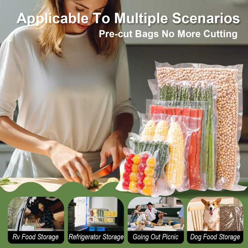 Food Storage Essentials - 100pcs Vacuum Sealer Bags for Food