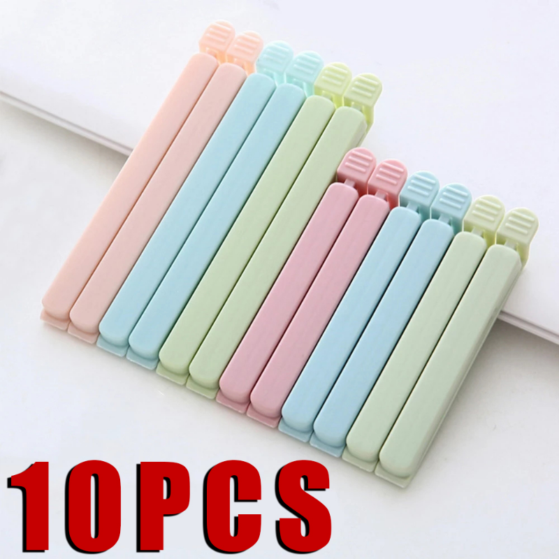 Food Storage Zip Lock Bags - 10PCS Bag Clips Food Snack Sealing