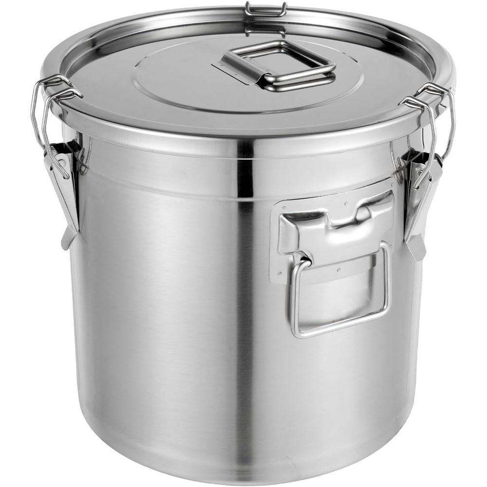 Food Storage In Stainless Steel - 21L Stainless Steel Airtight Canister with