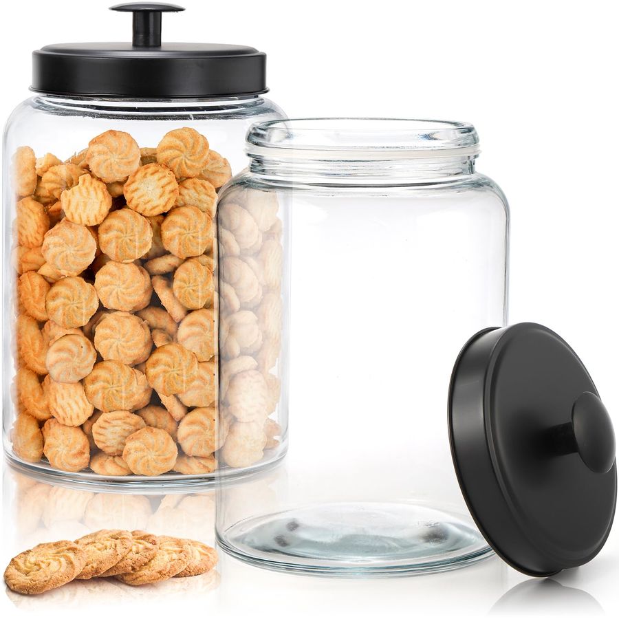 Food Storage Large - Pack Large Glass Jars with Metal