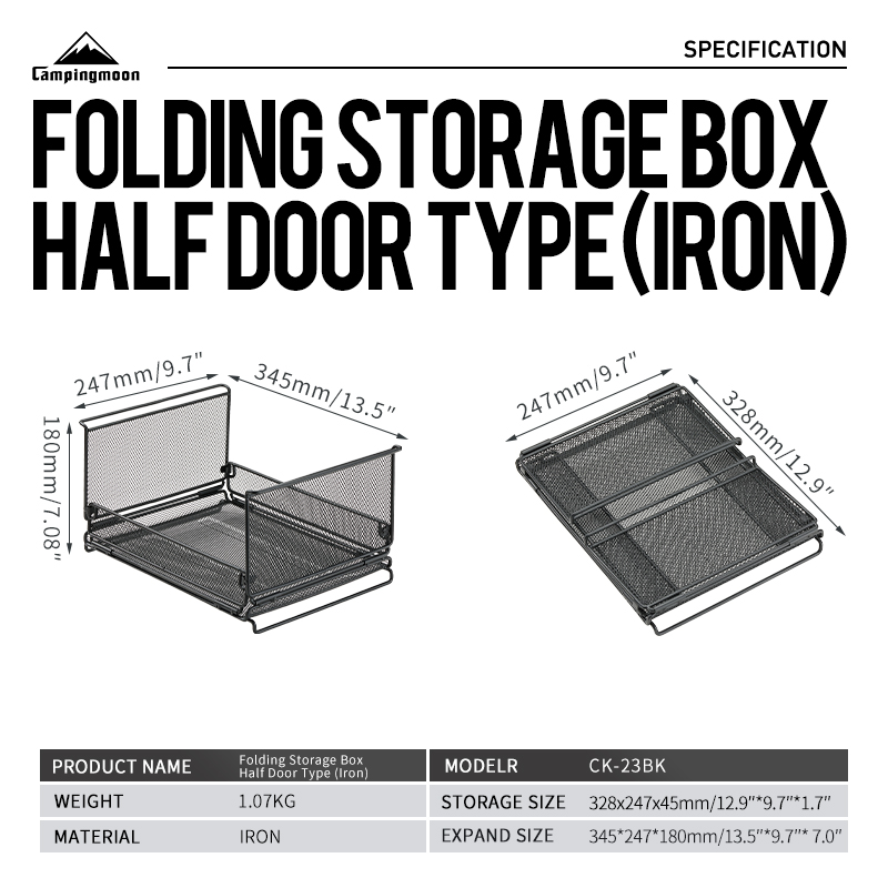 Food Storage Hiking - CAMPINGMOON 1Layer New CK-23BK Foldable Wire