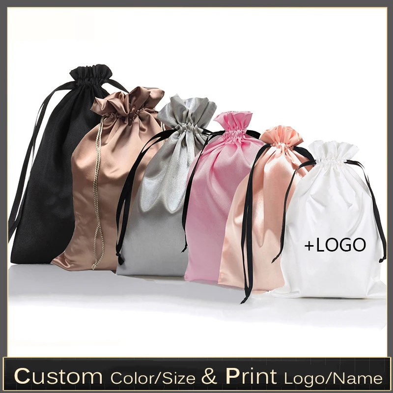 Food Storage In Plants - 10PCS Custom Satin Extensions Hair Bags