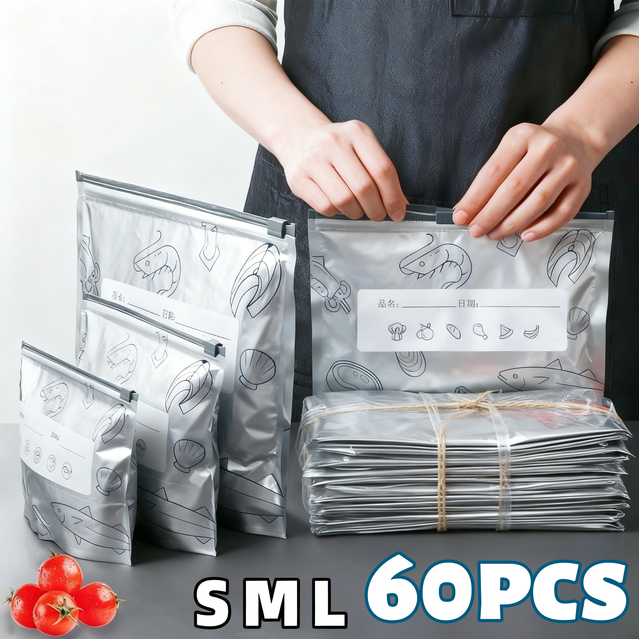 Food Storage Essentials - 10/60pcs Aluminum Foil Storage Bags Freezer