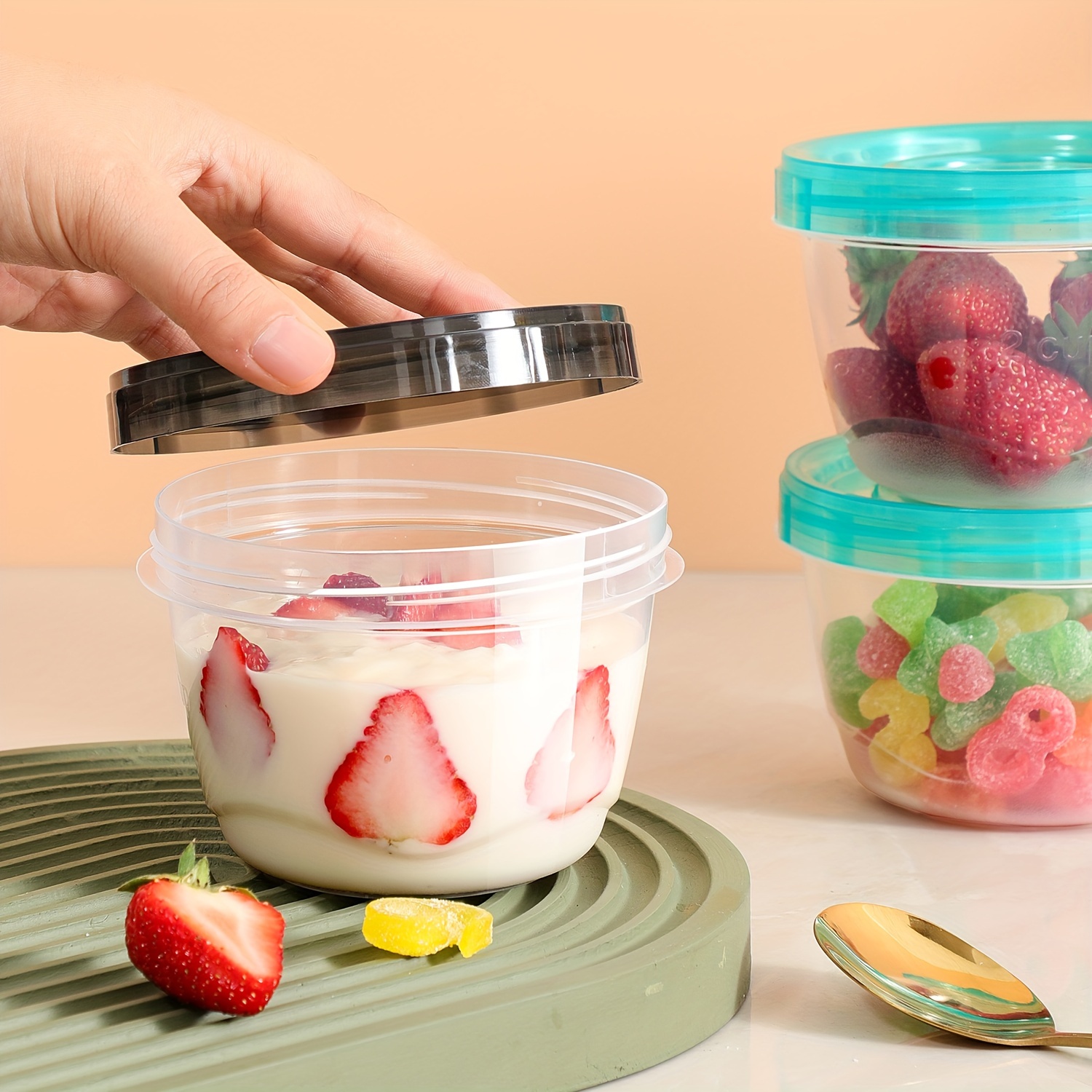 Food Storage Meal Prep - 2 Transparent Sealed Food Storage Containers