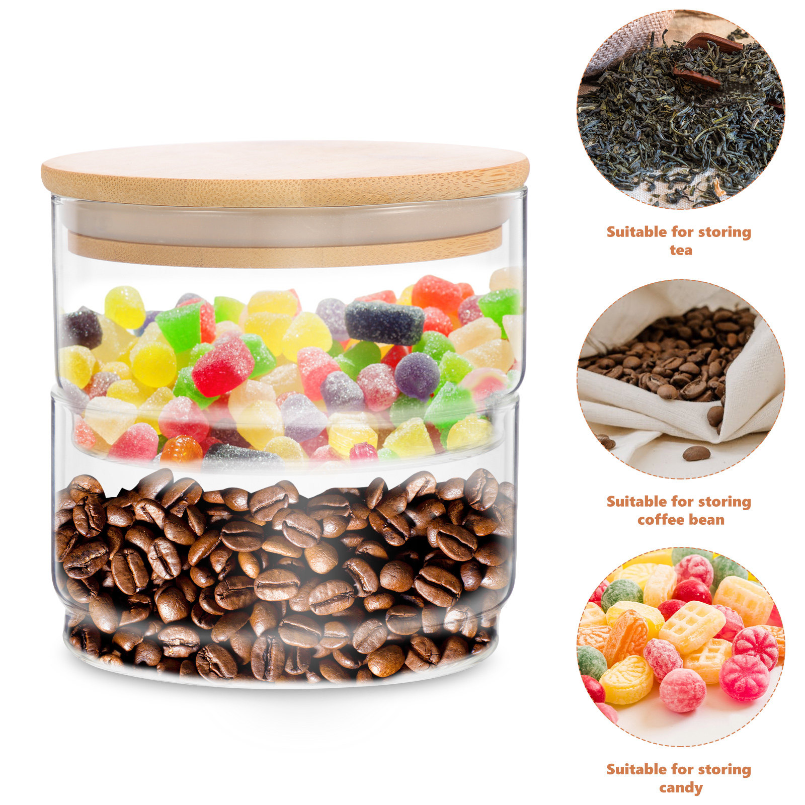 Food Storage Containers With Lids - 1Set Clear Heavy-Duty Glass Sealing Jars
