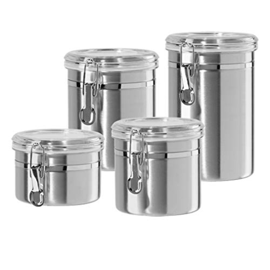 Food Storage In Stainless Steel - Set of 4 Stainless Steel Kitchen