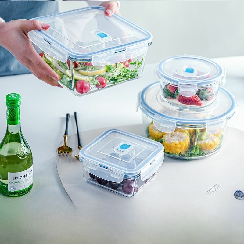 Food Storage Glass Containers Large - Tempered Glass Food Preservation Box Large