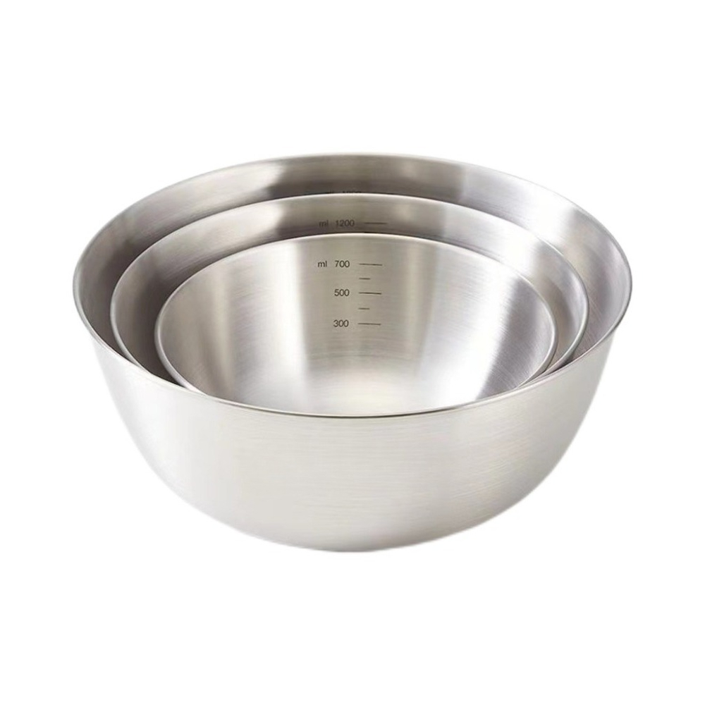 Food Storage Large - 3pcs Stainless Steel Bowl Set with