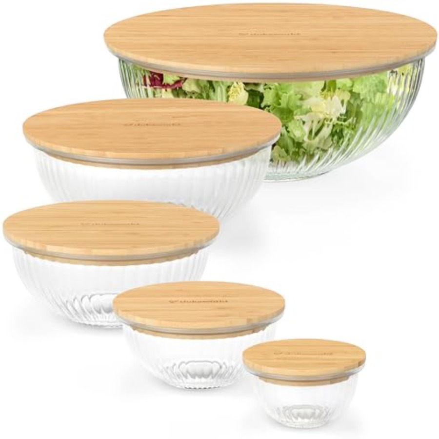 Food Storage In Stainless Steel - Stackable Space-Saving Set of 5 Nesting
