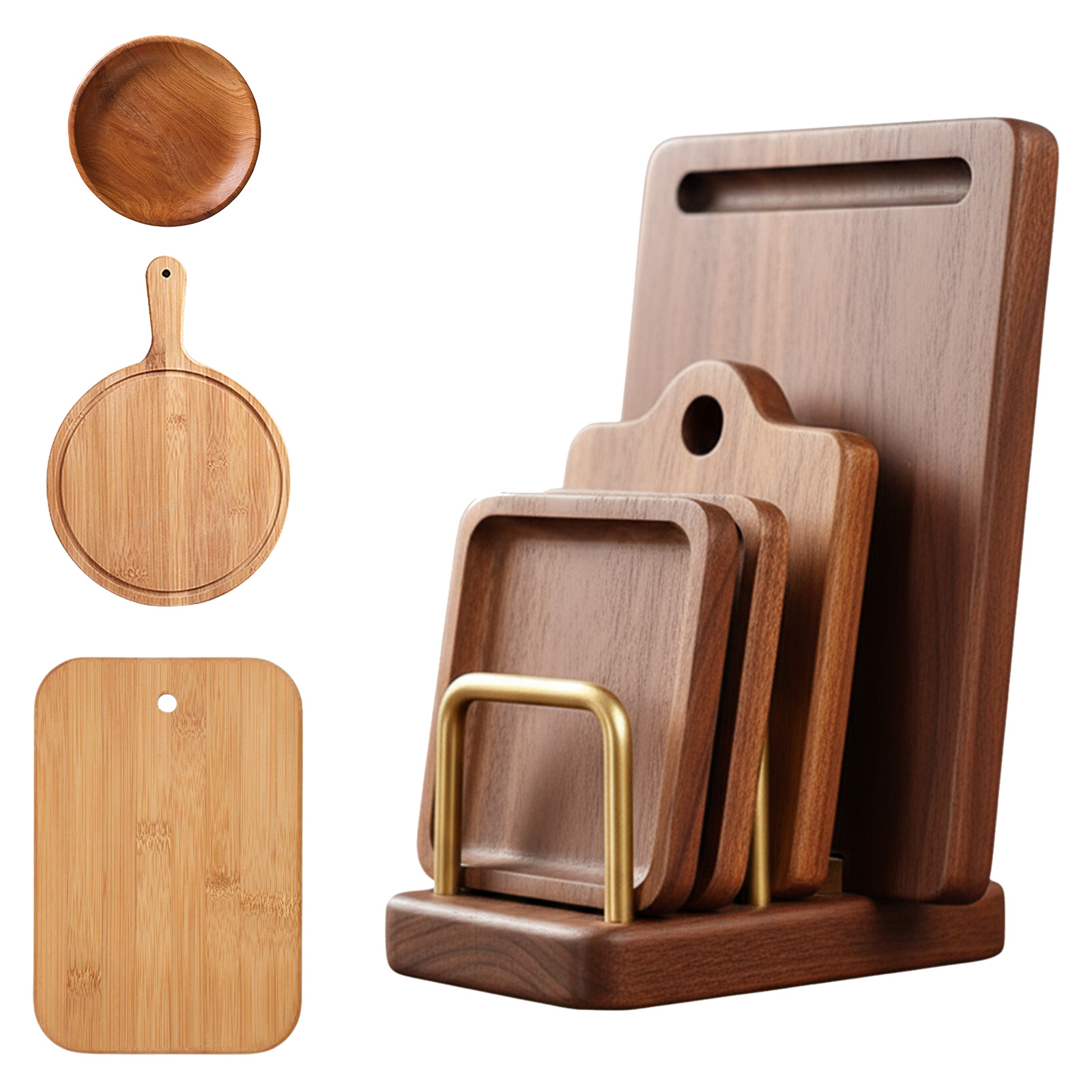 Food Storage Organizer - Solid Wood Plate Rack Multi Layer