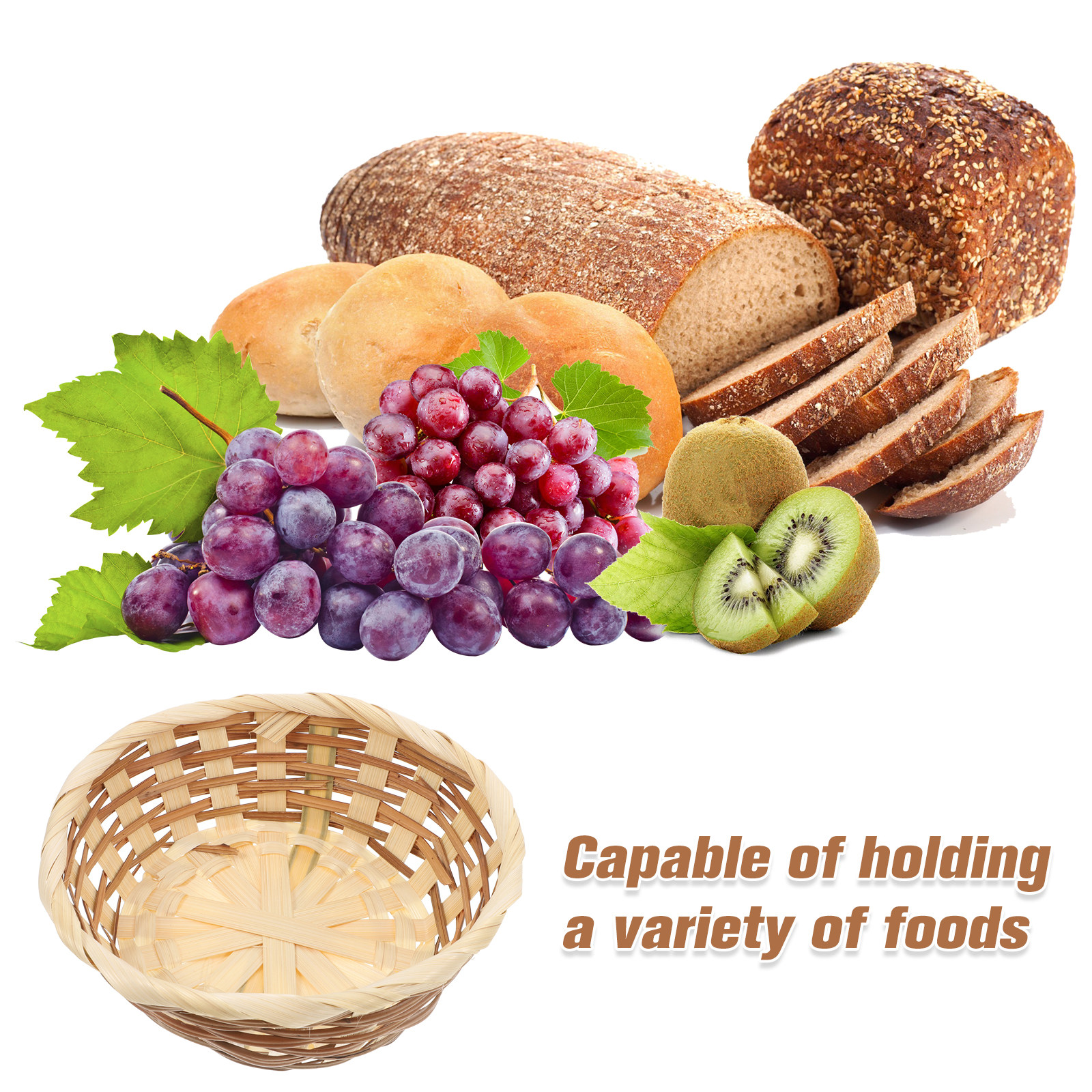 6Pcs Round Bamboo Bread Basket - Food Storage Organizer recensie en prijs