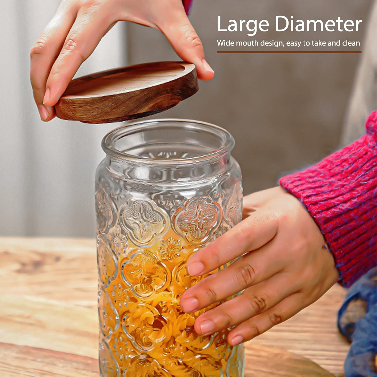 35oz/1000ml Glass Storage Jars - Food Storage Large recensie en prijs