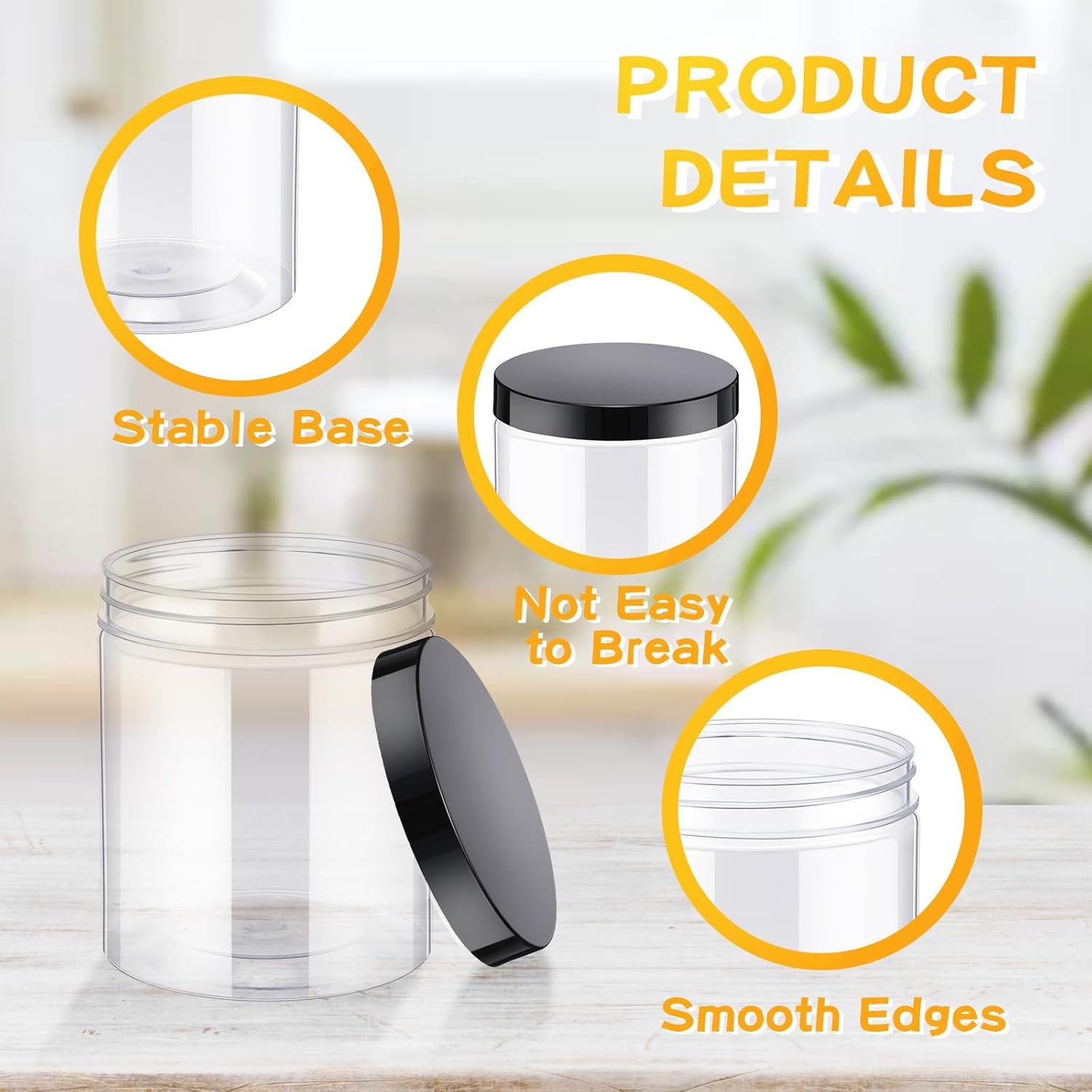 24 Pcs 16oz Plastic Jars with  - Food Storage Containers With Lids recensie en prijs