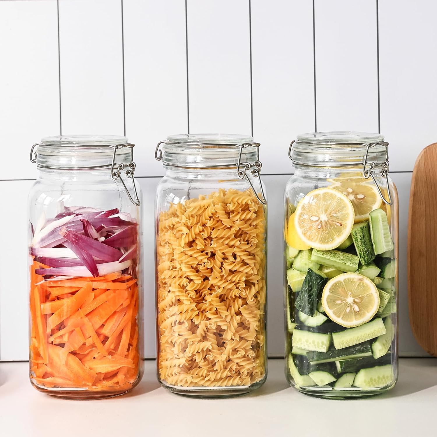 3 Pack 78oz    Glass Jars with - Food Storage Containers With Lids recensie en prijs