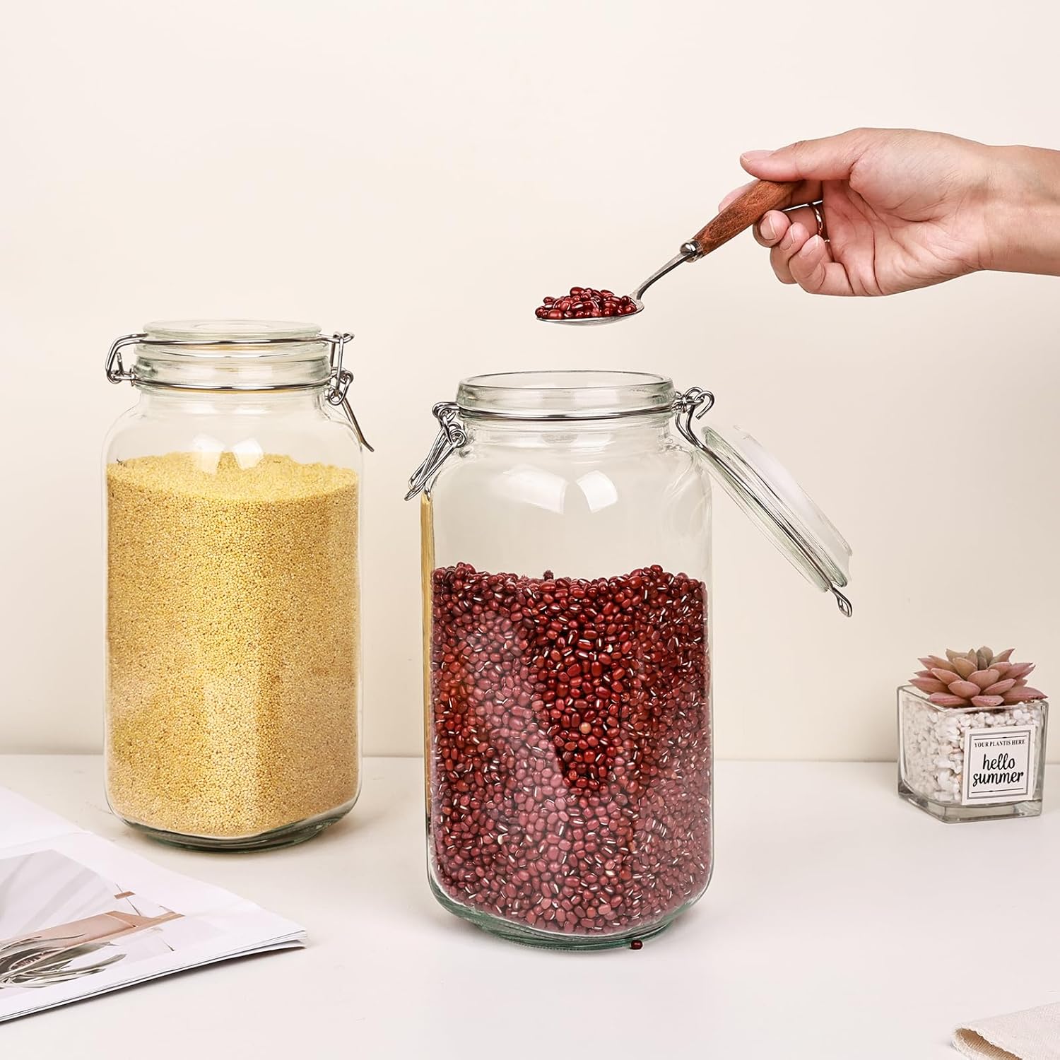 3 Pack 78oz    Glass Jars with - Food Storage Containers With Lids recensie en prijs
