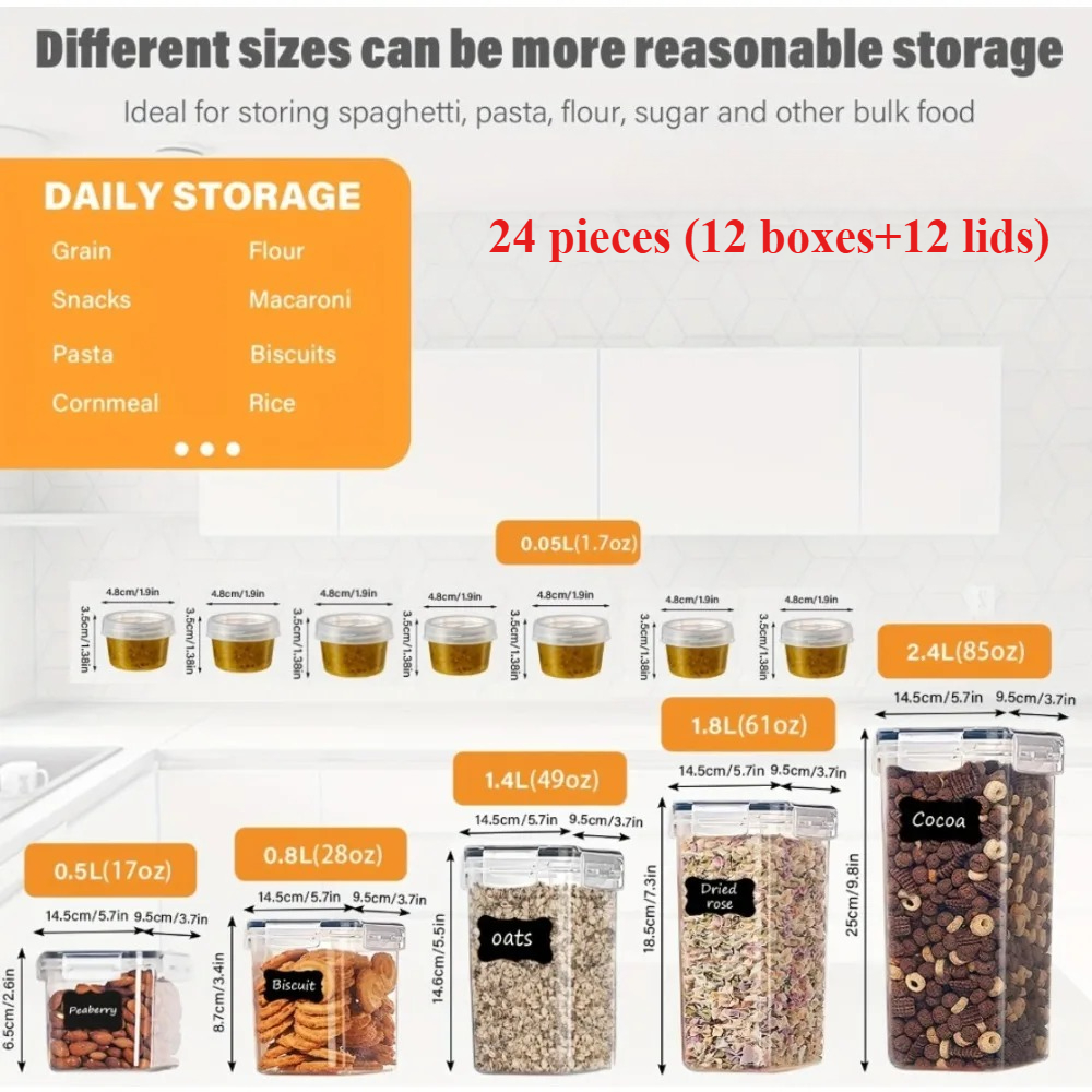 24Pcs Food Storage Containers  - Food Storage Meal Prep recensie en prijs
