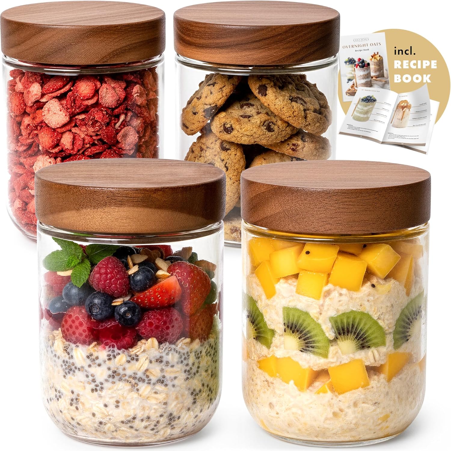 Overnight Oats Containers with - Food Storage Jars Plastic recensie en prijs