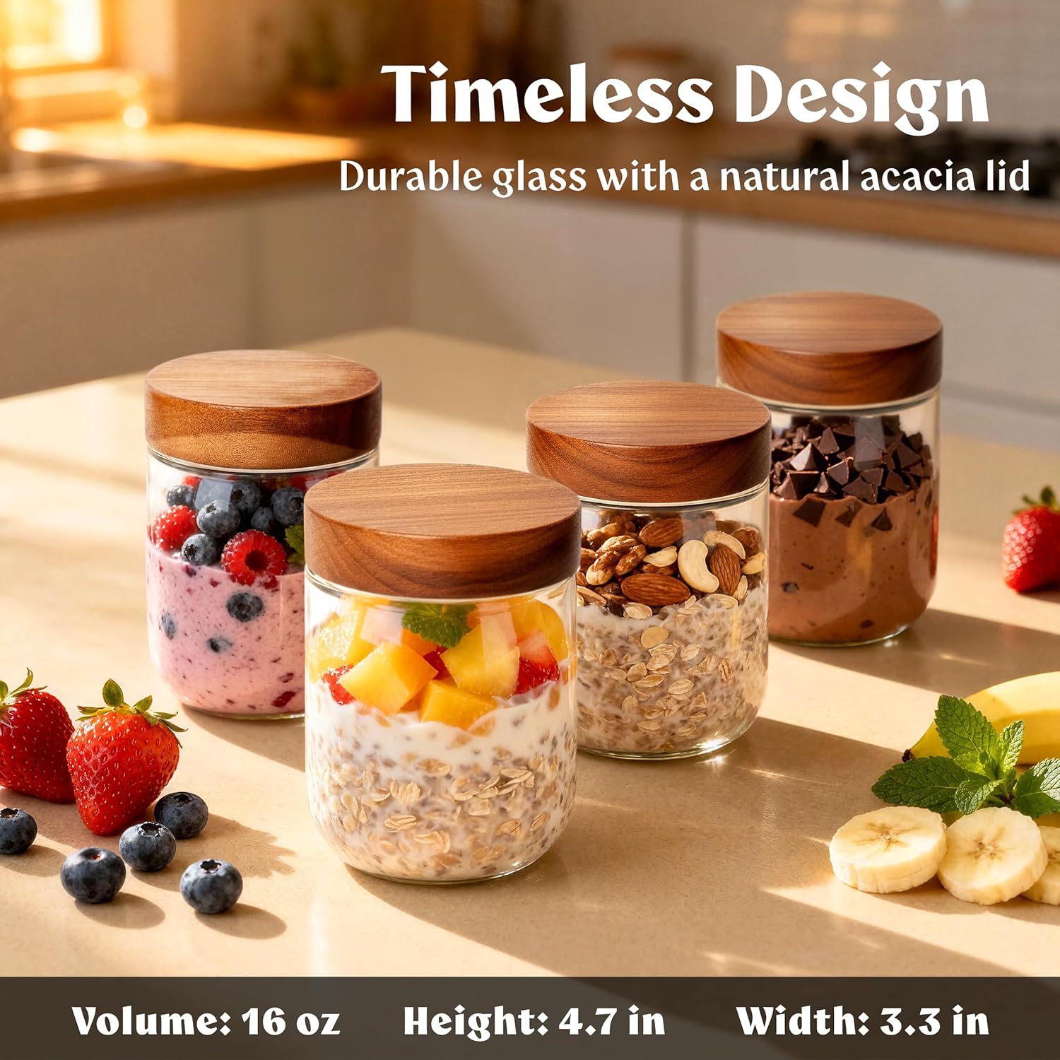 Overnight Oats Containers with - Food Storage Jars Plastic recensie en prijs
