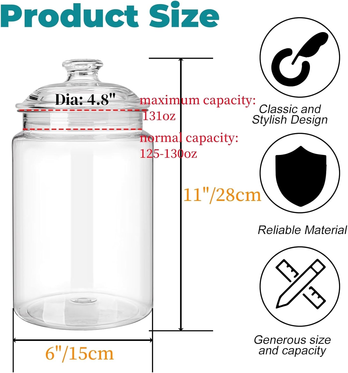2 Pack 130 oz Large Cookie Jar - Food Storage Large recensie en prijs