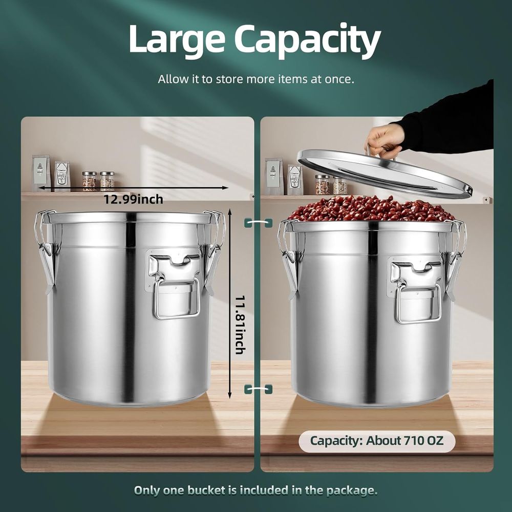 21L Stainless Steel Airtight C - Food Storage In Stainless Steel recensie en prijs