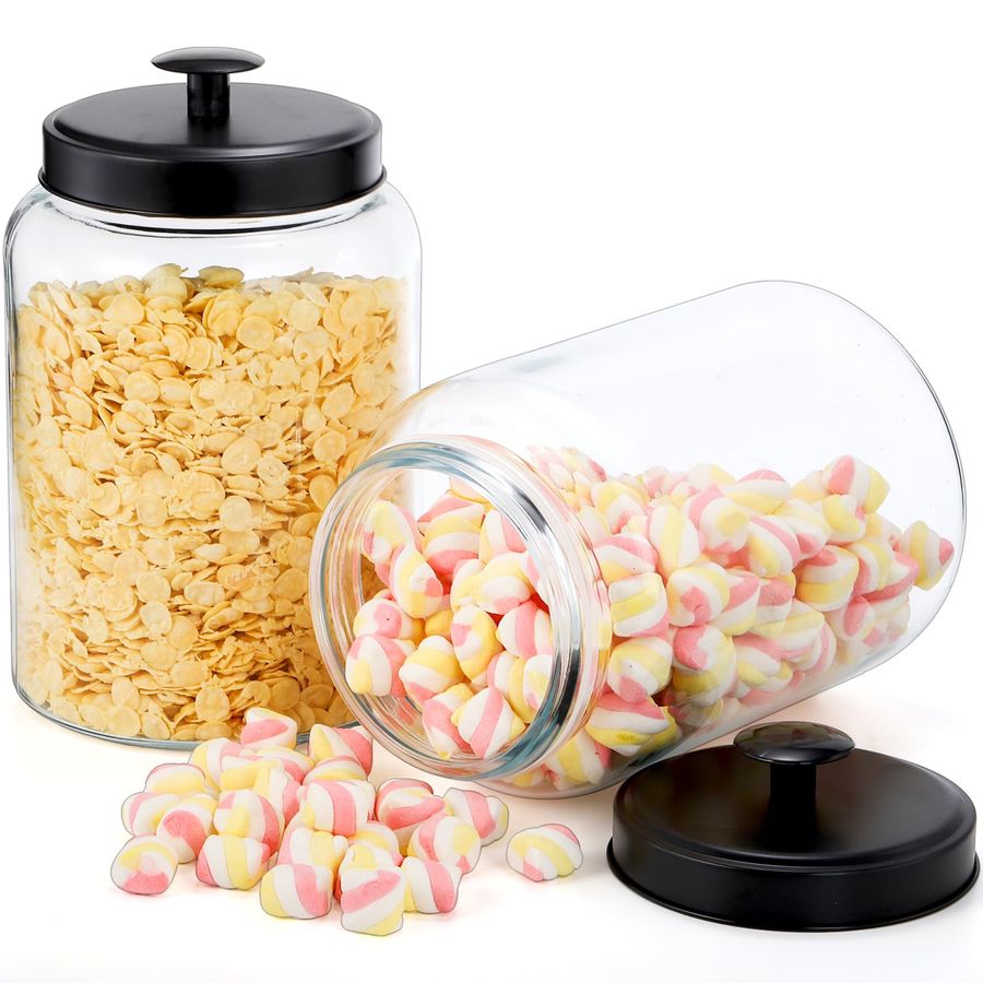 Pack Large Glass Jars with Met - Food Storage Large recensie en prijs