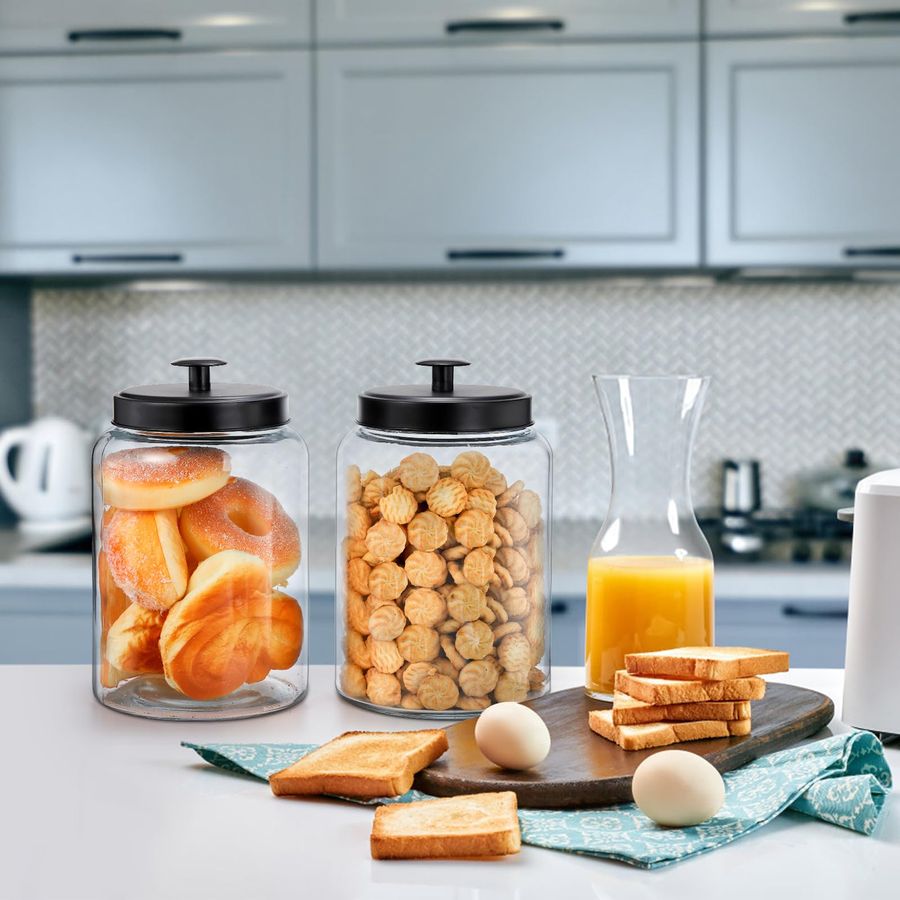 Pack Large Glass Jars with Met - Food Storage Large recensie en prijs