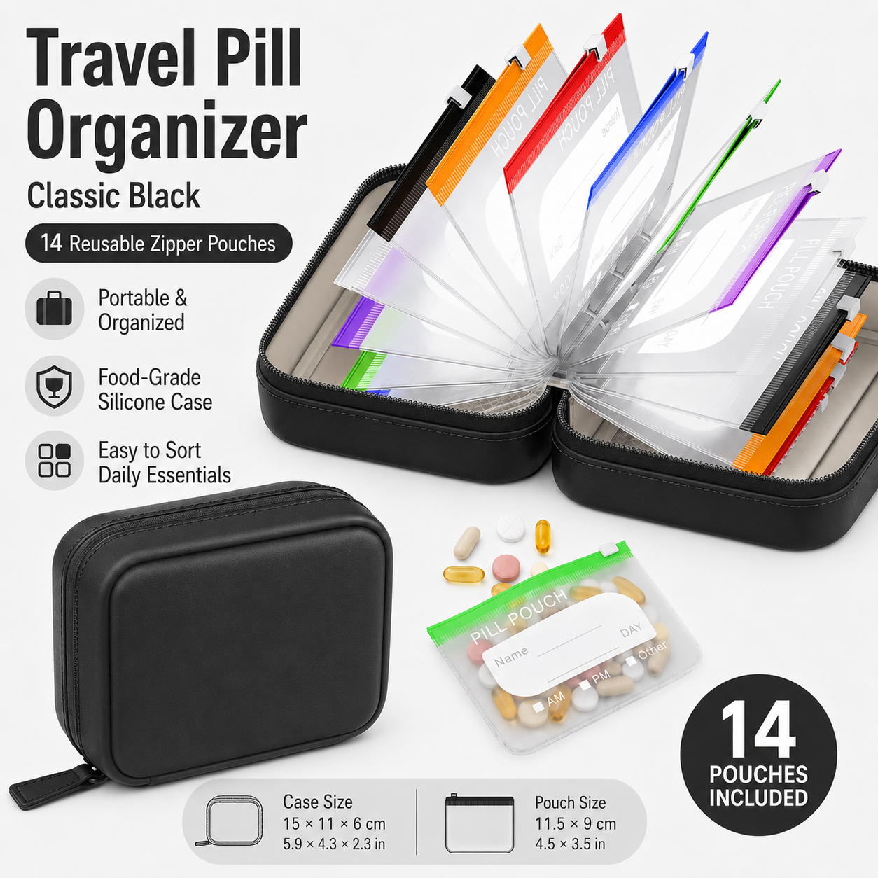 Travel Pill Organizer with 14  - Food Storage Essentials recensie en prijs