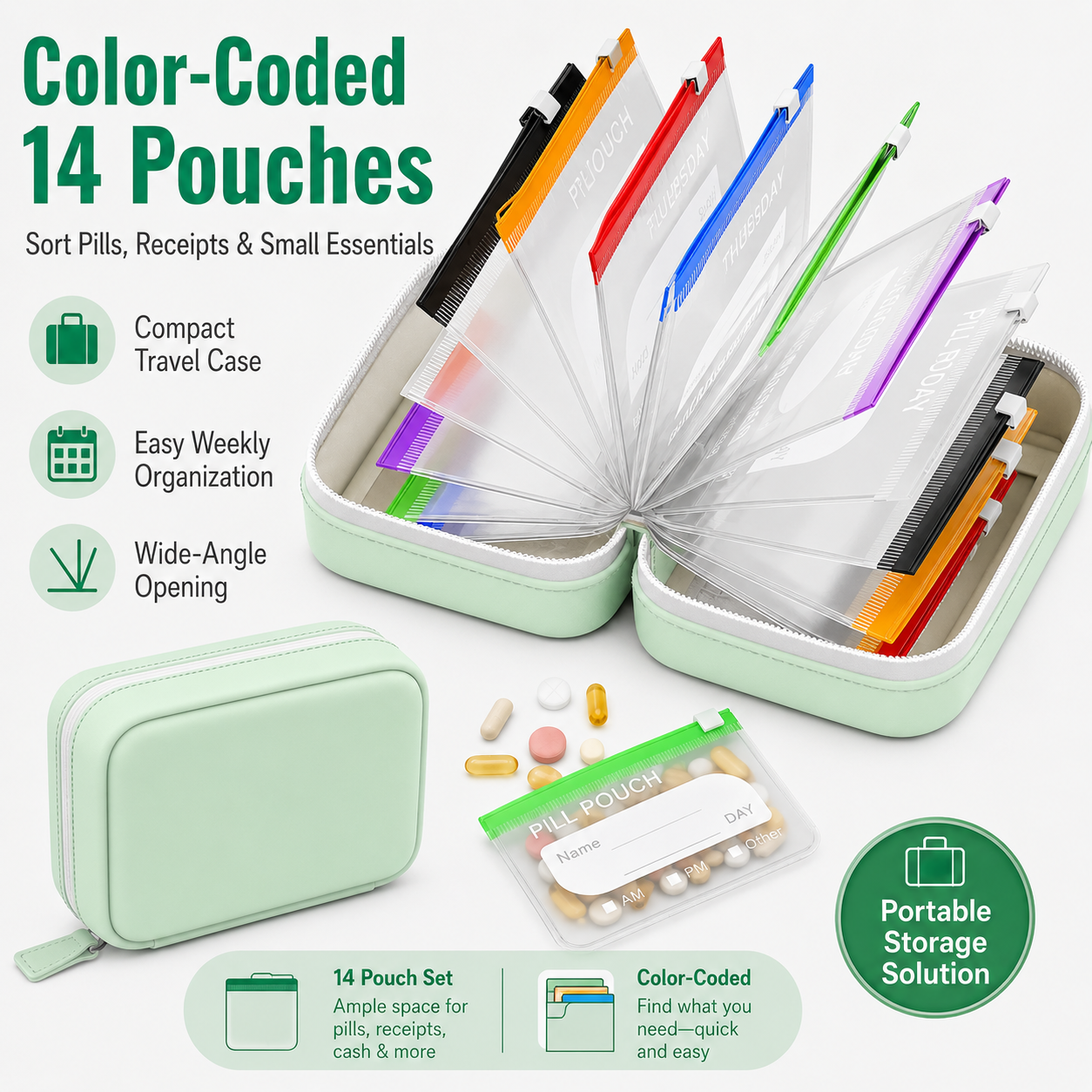 Travel Pill Organizer with 14  - Food Storage Essentials recensie en prijs