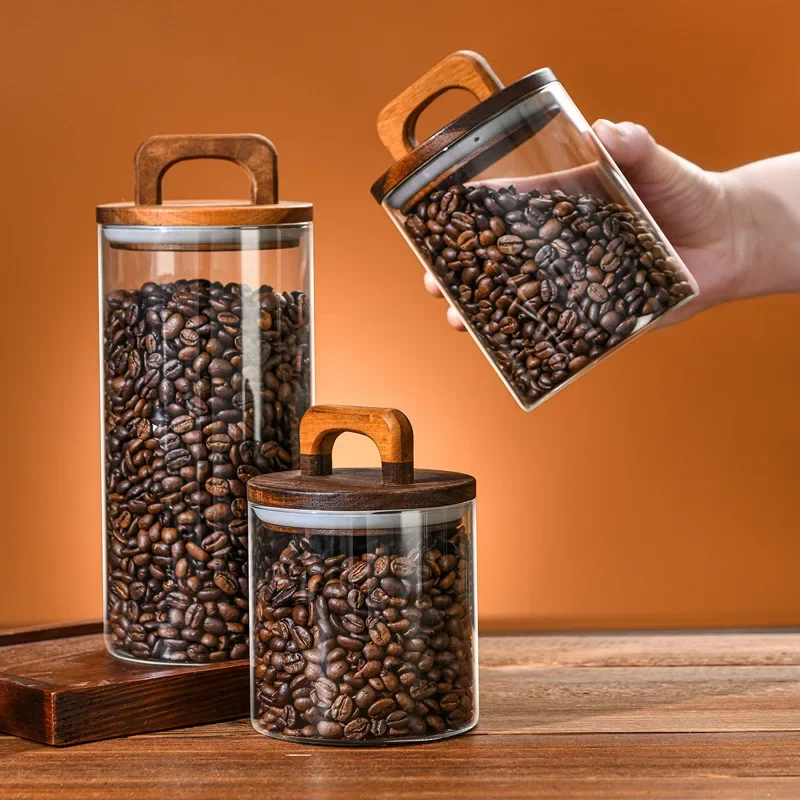 800-2100ml Wood Lid Glass Jar  - Food Storage Glass Containers Large recensie en prijs
