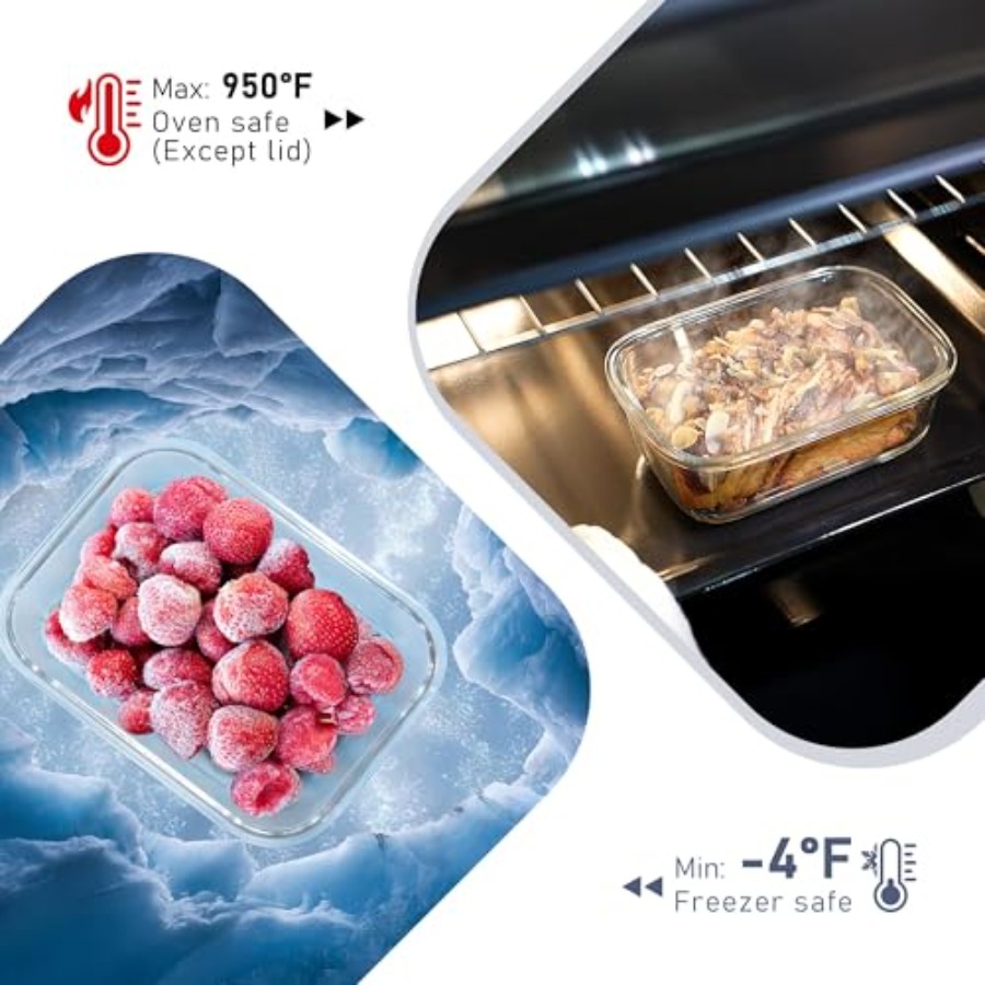10-Pack Glass Food Storage Con - Food Storage Containers With Lids recensie en prijs