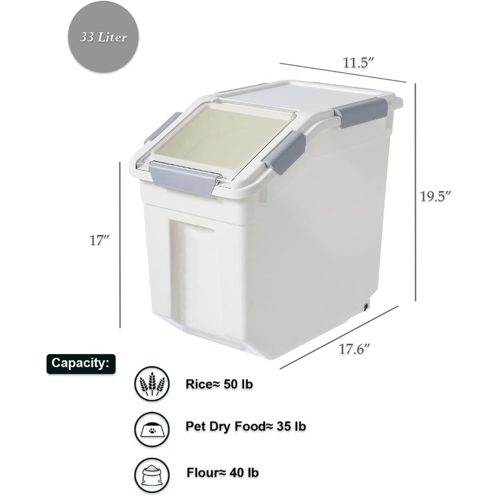 33 Liter / 50 lbs Rice Storage - Food Storage Container recensie en prijs