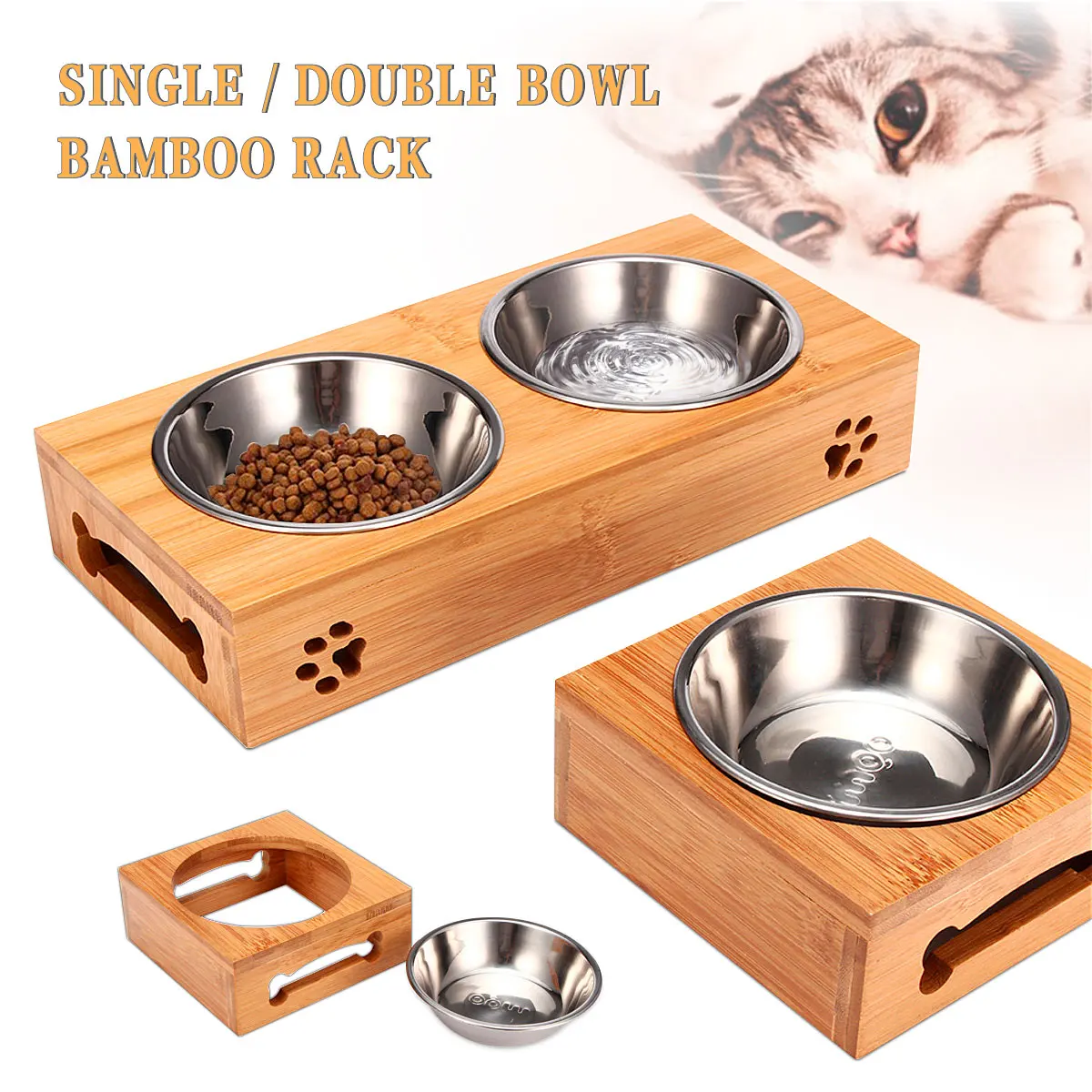 Pet Cat Bowl Bear Bamboo Plate - Food Storage And Safety recensie en prijs