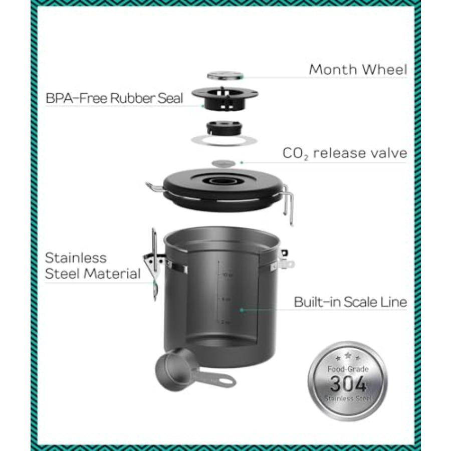 Coffee Canister, Airtight Stai - Food Storage In Stainless Steel recensie en prijs