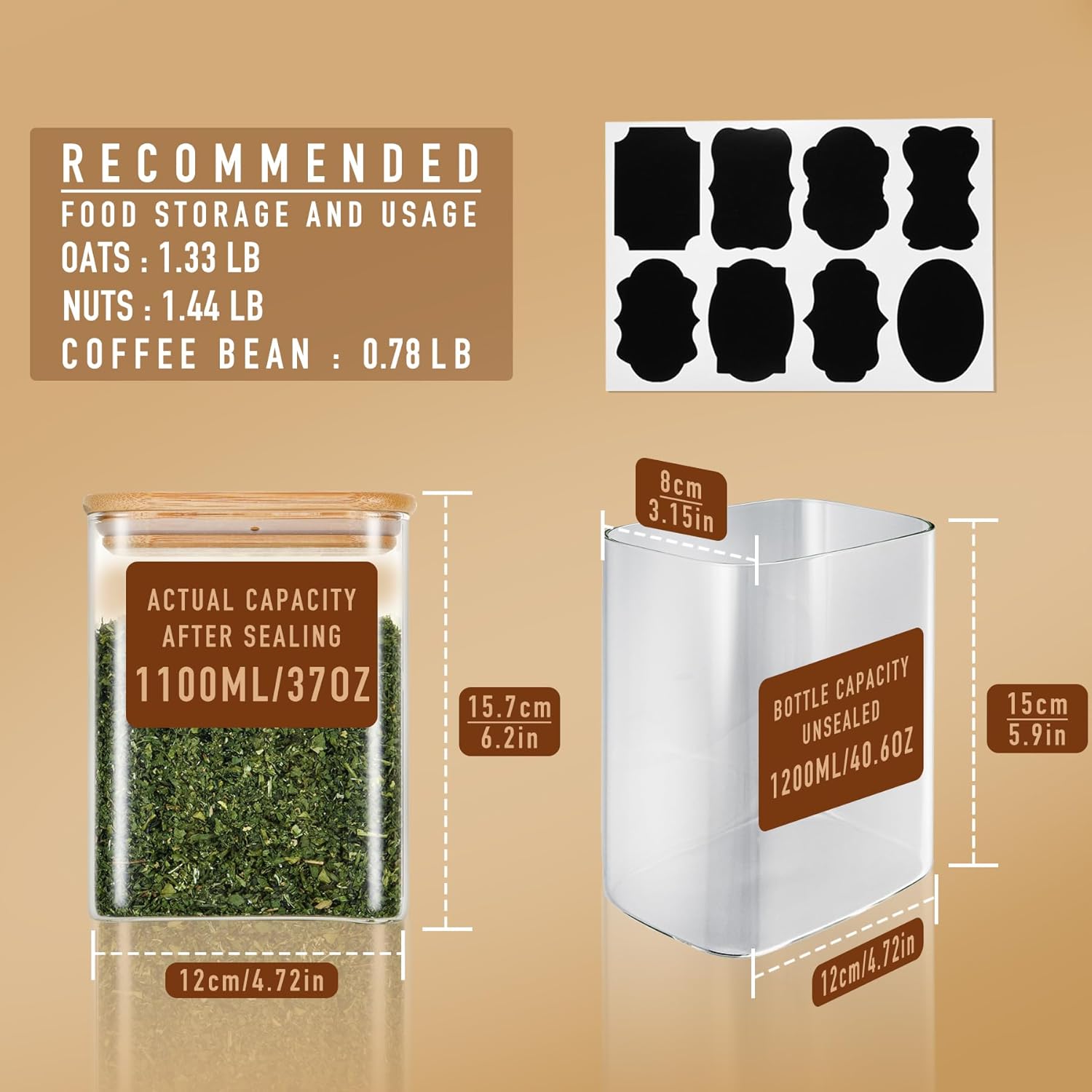 37oz Rectangle Airtight Glass  - Food Storage Containers With Lids recensie en prijs