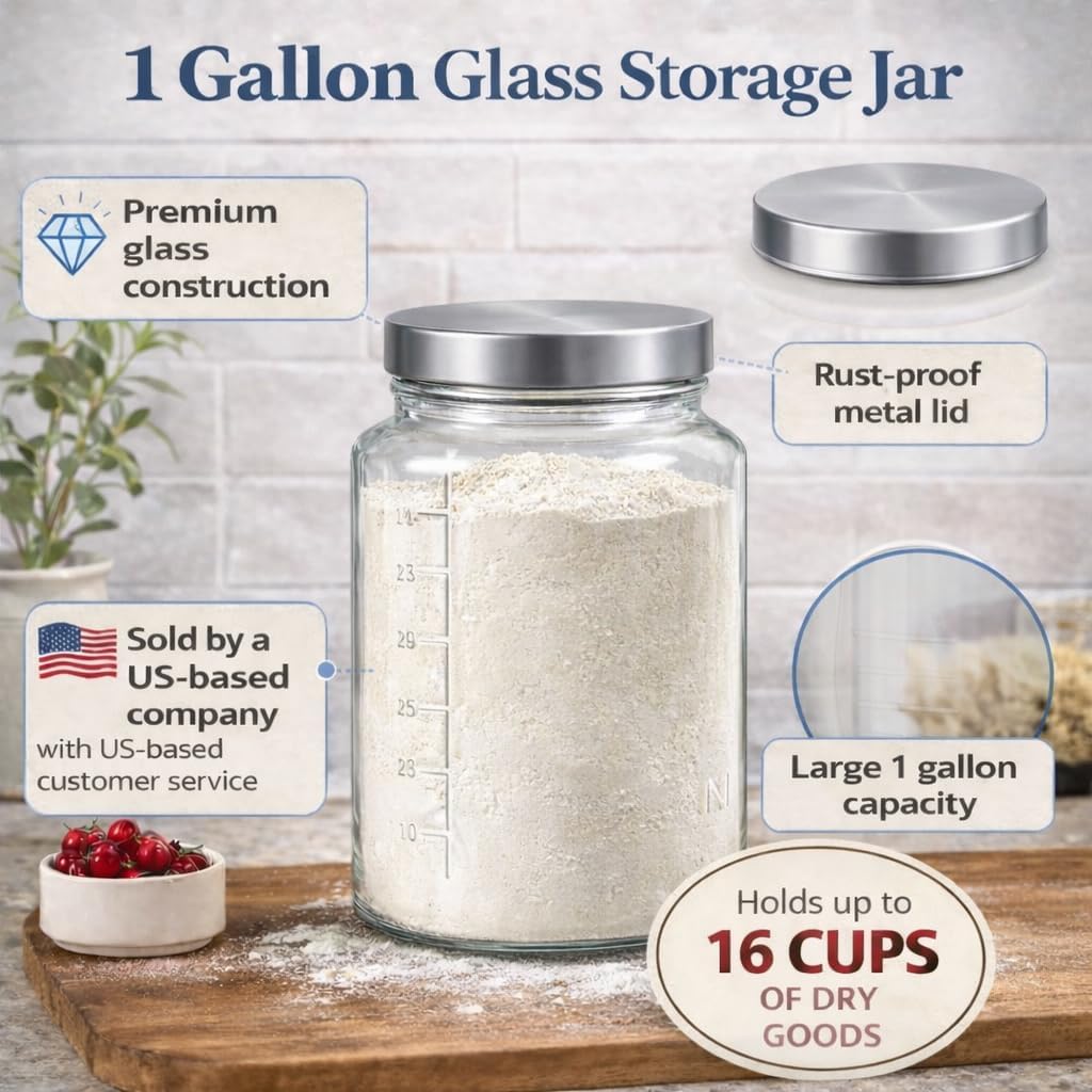 Extra Large    Jar - 1 Gallon  - Food Storage Large recensie en prijs