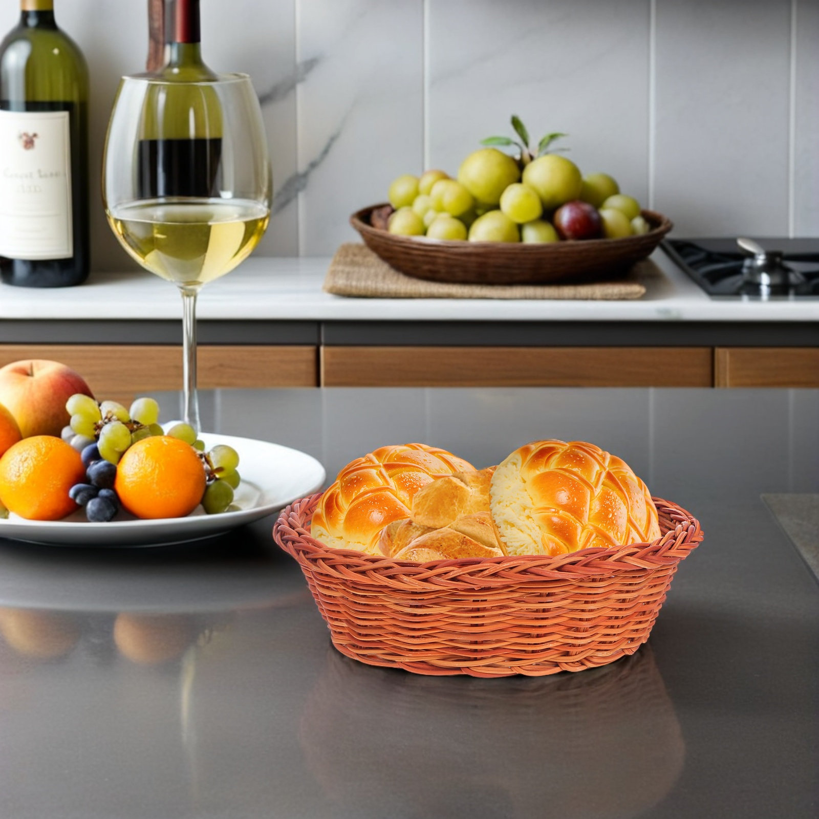 10Pcs Rattan Bread Basket Smal - Food Storage Organizer recensie en prijs