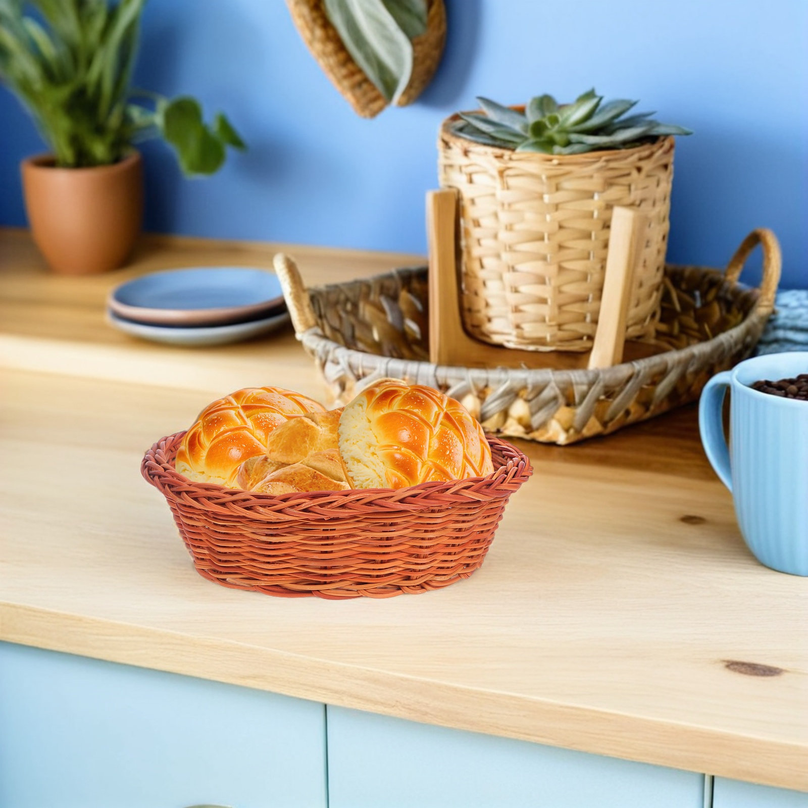 10Pcs Rattan Bread Basket Smal - Food Storage Organizer recensie en prijs