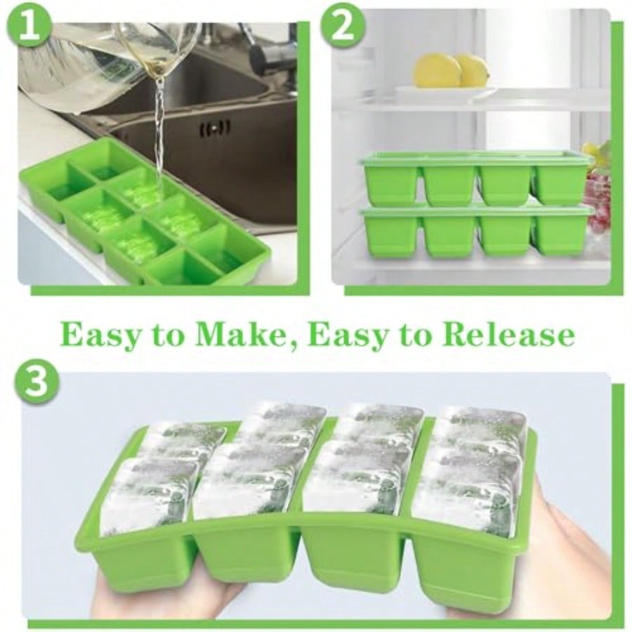 Ice Trays For Freezer With Lid - Food Storage Large recensie en prijs