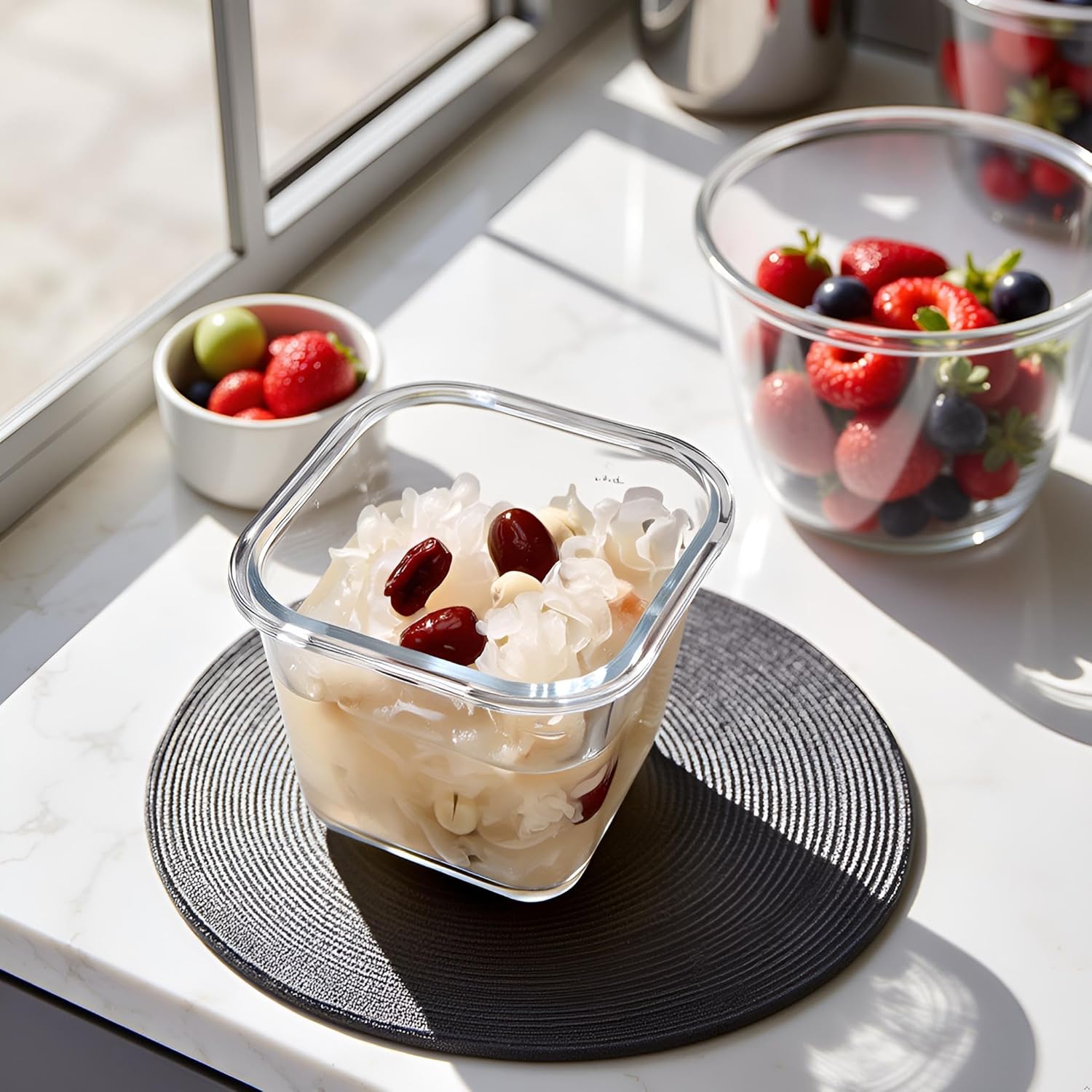 4 Cup Square Borosilicate Glas - Food Storage Glass Containers Large recensie en prijs