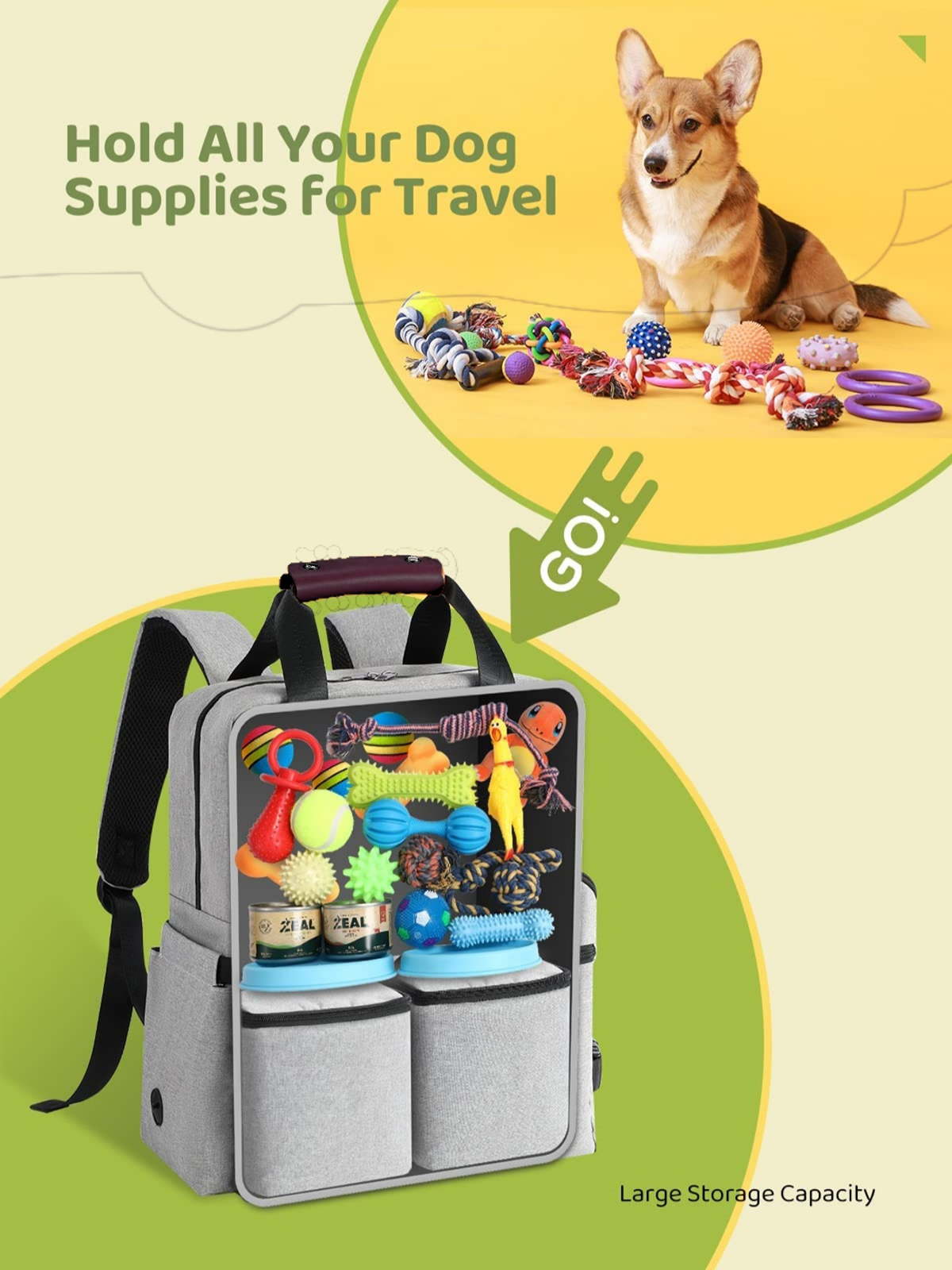 4 Set Dog Travel Bag Multi-Fun - Food Storage Hiking recensie en prijs