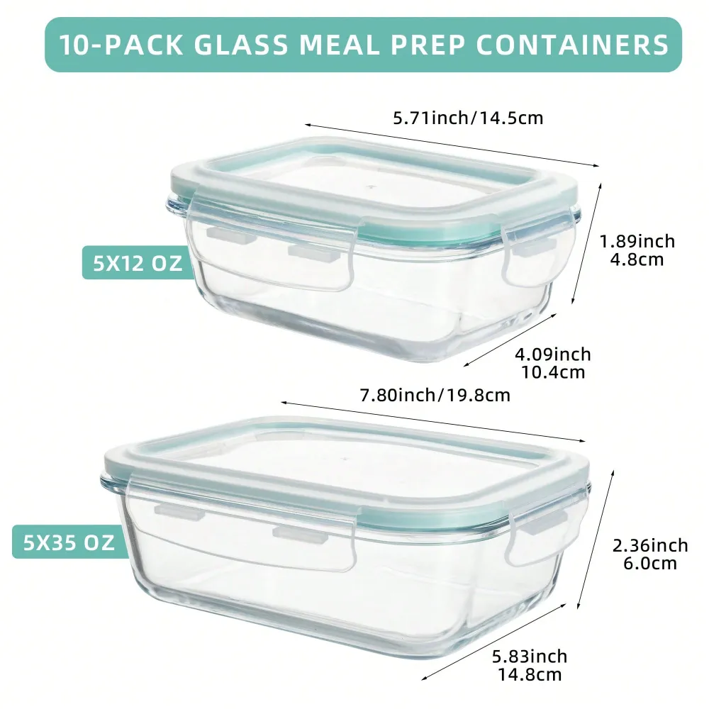 Pieces Glass Meal Prep Contain - Food Storage Containers With Lids recensie en prijs