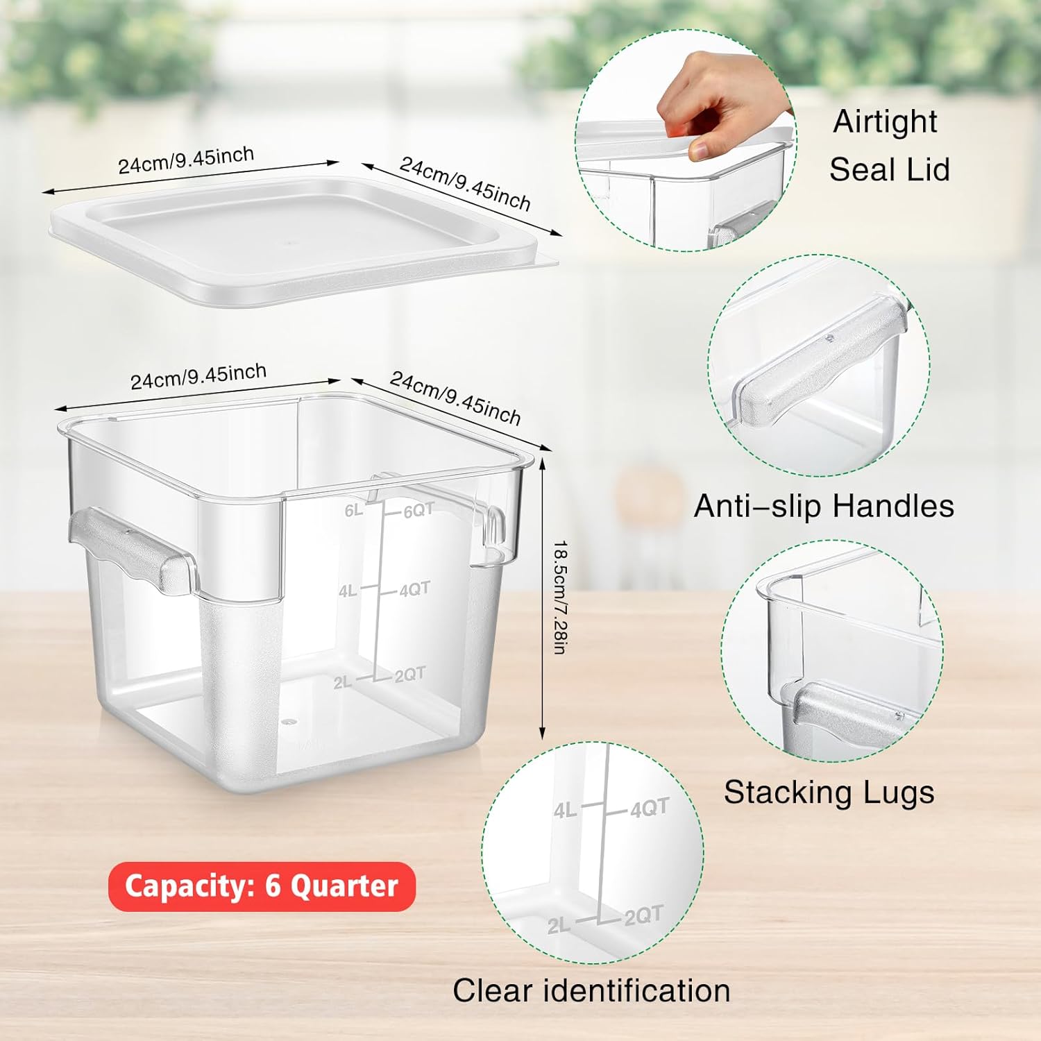 2 Pieces Square Food Storage C - Food Storage Containers With Lids recensie en prijs