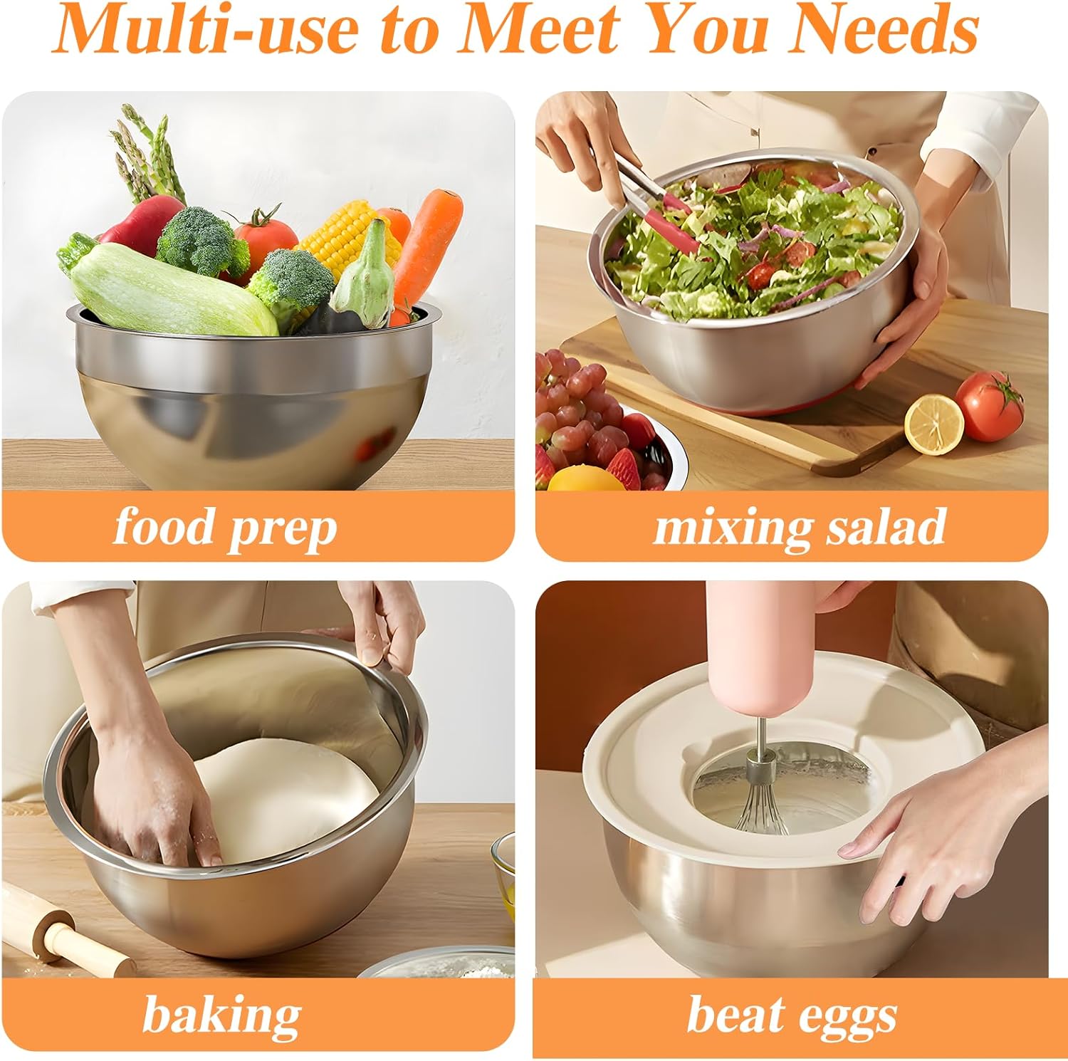Mixing Bowls with Lids Set 6PC - Food Storage Large recensie en prijs