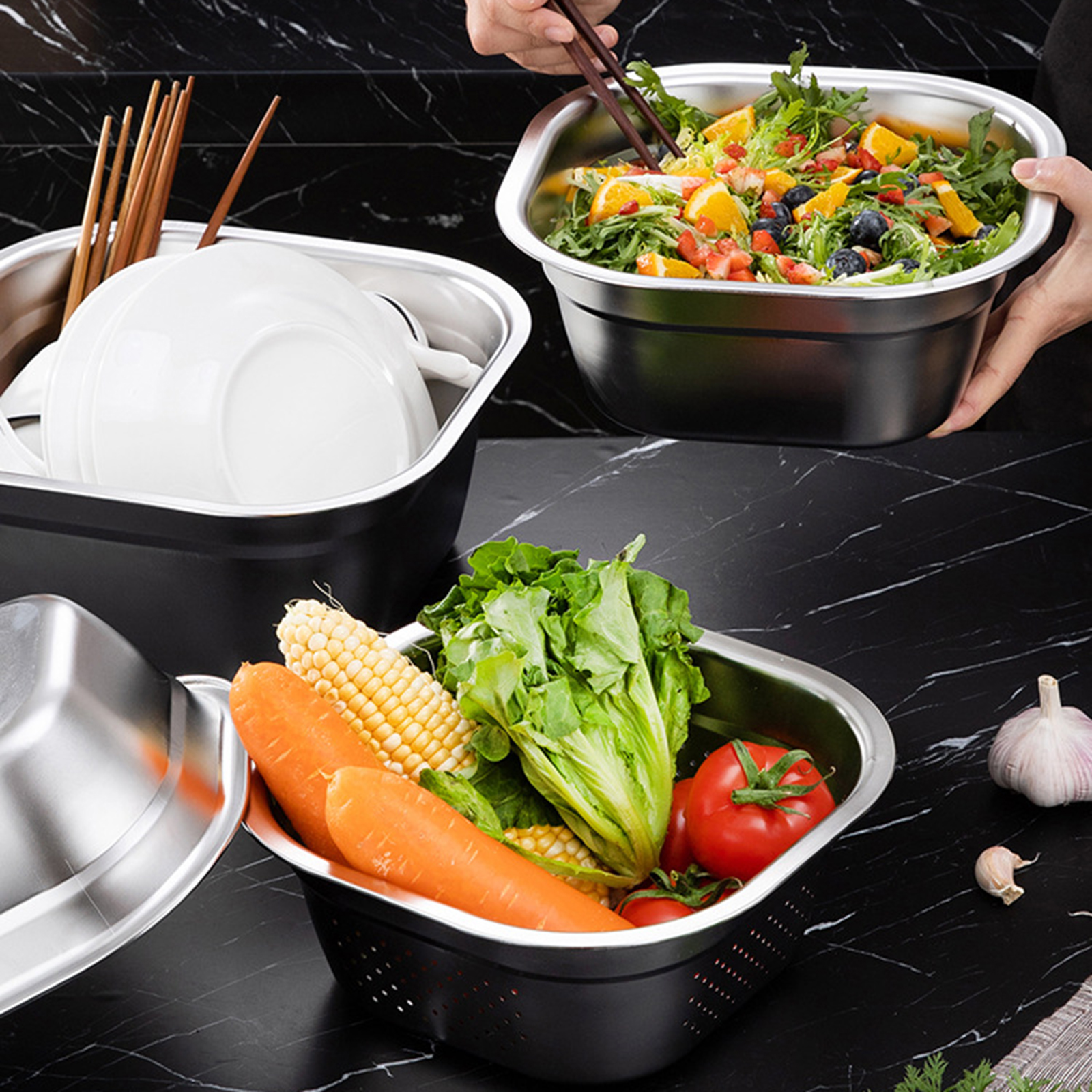 Stainless Steel Square Basin V - Food Storage Meal Prep recensie en prijs