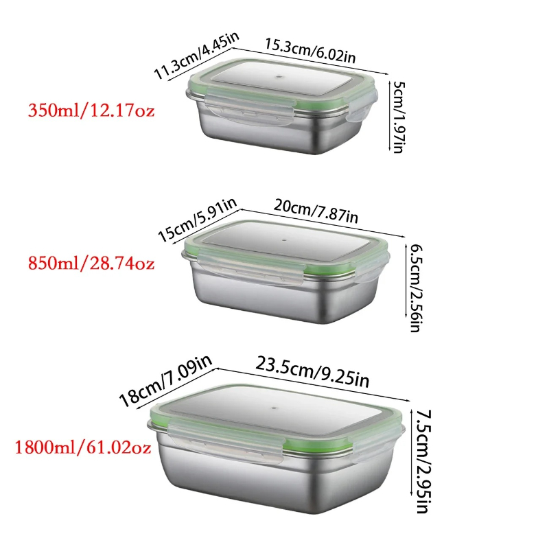 304 Stainless Steel Lunch Box  - Food Storage Meal Prep recensie en prijs