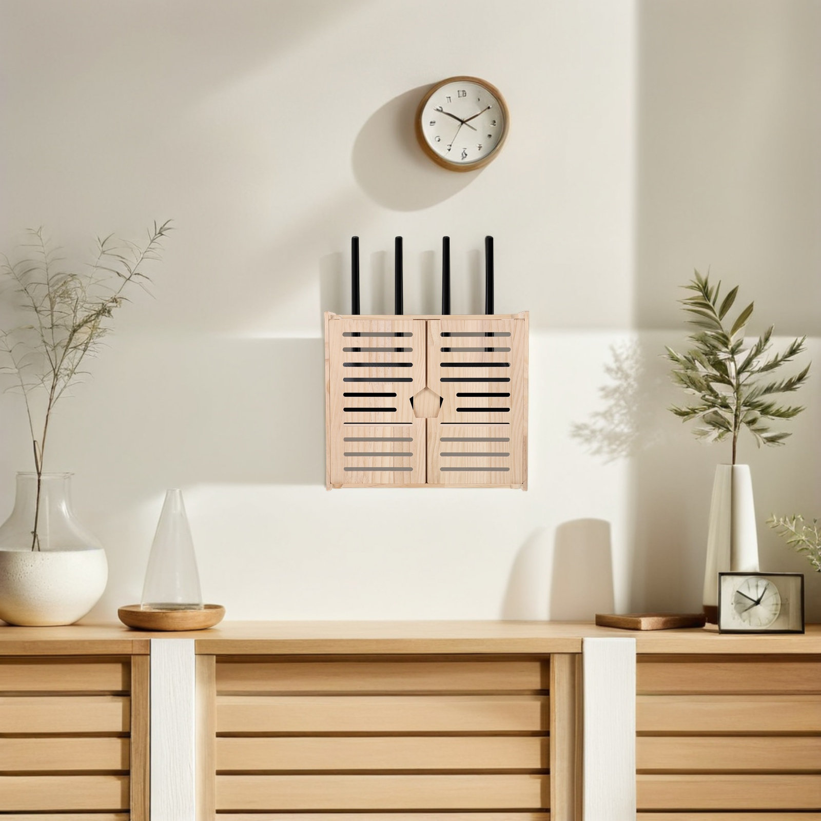 Wood WiFi Router Storage Box W - Food Storage Organizer recensie en prijs