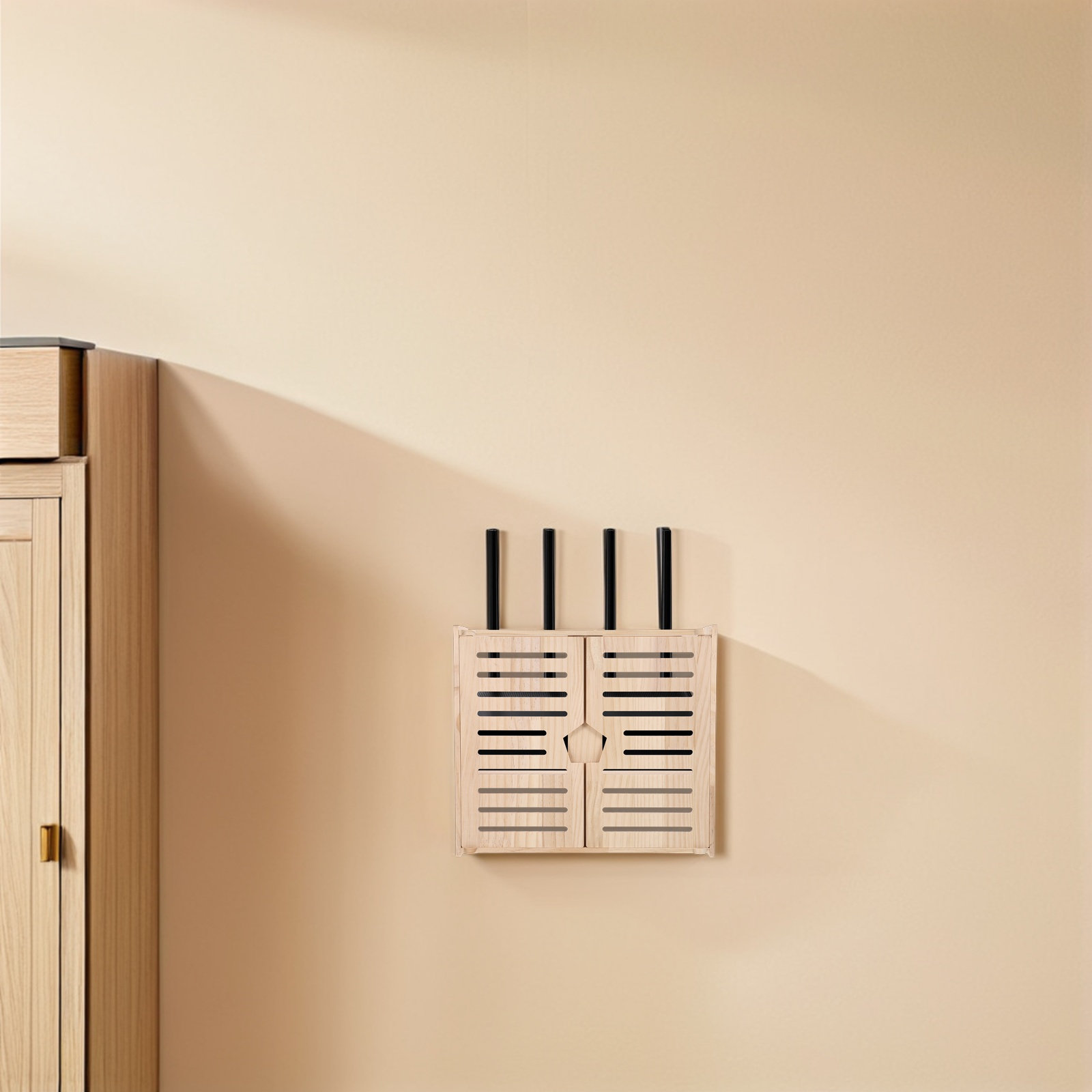 Wood WiFi Router Storage Box W - Food Storage Organizer recensie en prijs