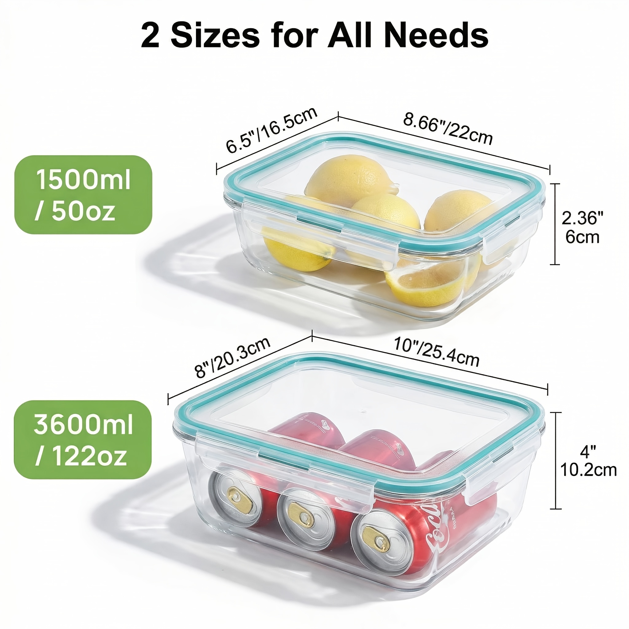 2 Pack Large Glass Food Storag - Food Storage Glass Containers Large recensie en prijs
