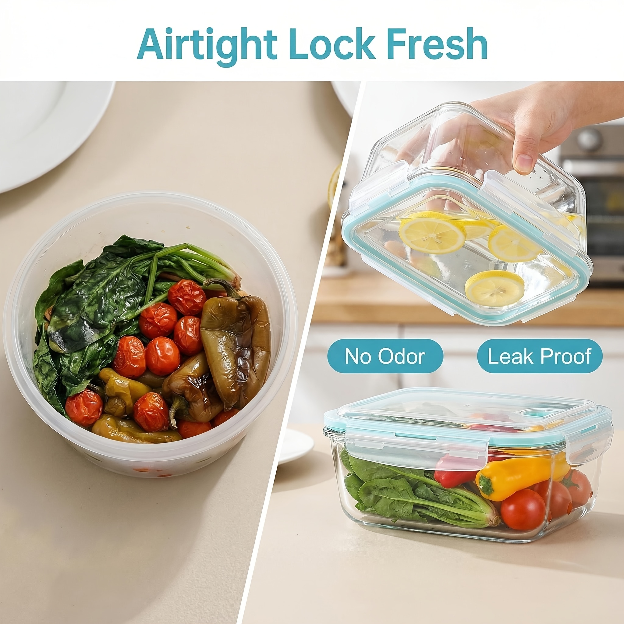2 Pack Large Glass Food Storag - Food Storage Glass Containers Large recensie en prijs
