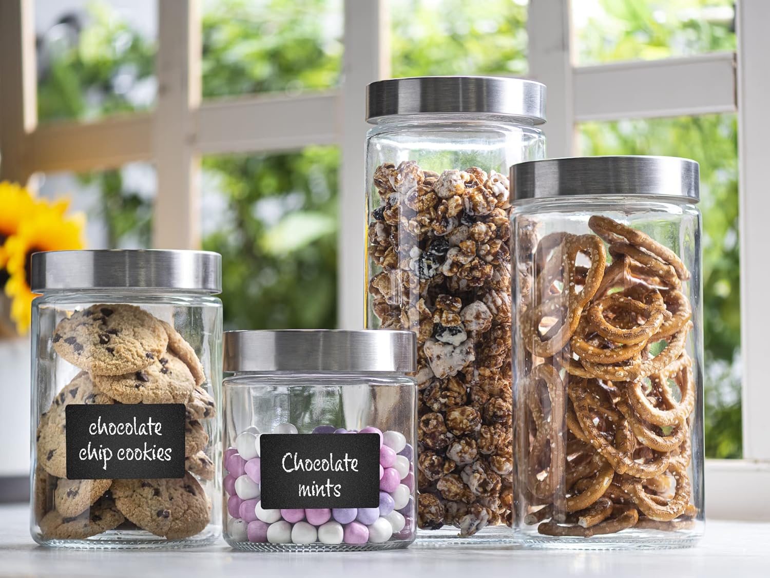 4pc Canister Sets for Kitchen  - Food Storage Glass recensie en prijs